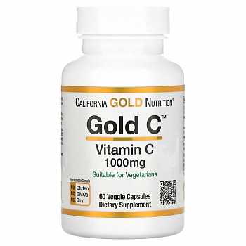 Витамин С (Gold C Vitamin C), Калифорния Голд Нутришн (California Gold Nutrition), 1000 mg, 60 капсу